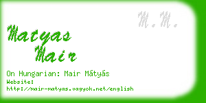 matyas mair business card